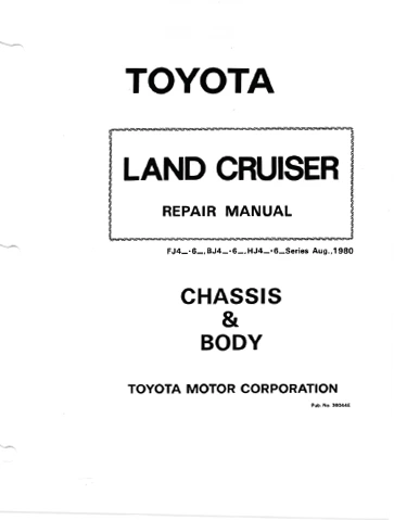 TOYOTA LANDCRUISER 1980 Chassis manual 36044E