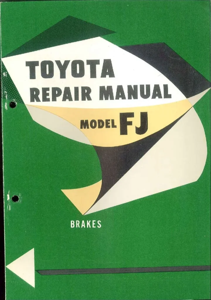 TOYOTA LANDCRUISER FJ25 Brake Repair Manual
