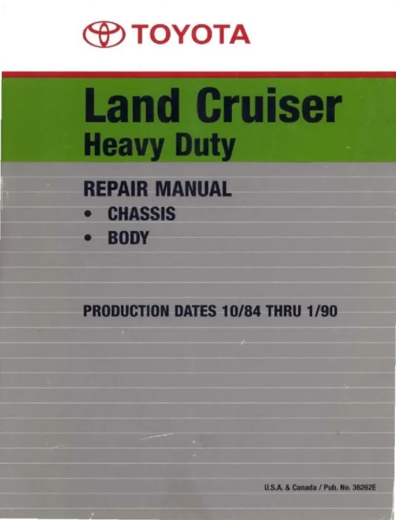 TOYOTA LANDCRUISER FJ62 HEAVY DUTY CHASIS & BODY REPAIR MANUAL